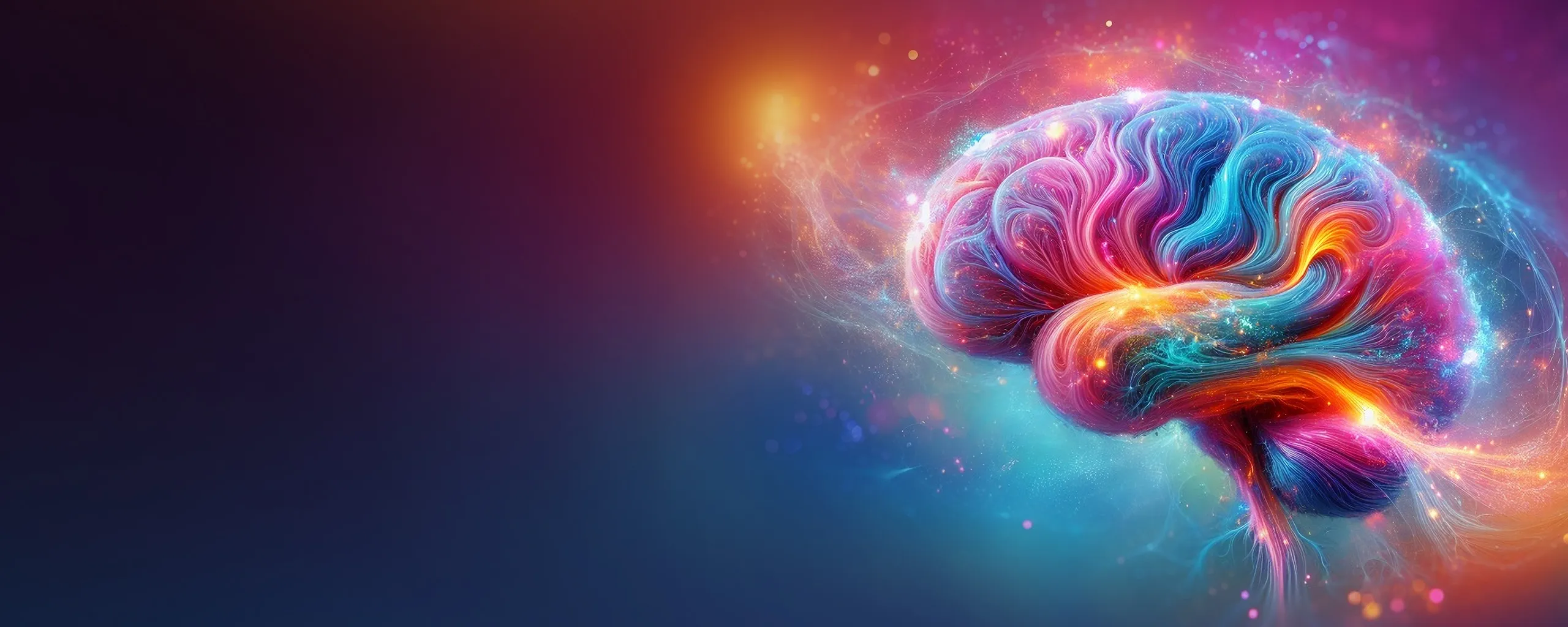 Abb.: Werner Design - Full Service Design - Thema Ideenfindung: buntes abstrahiertes Gehirn, Hero-Bild