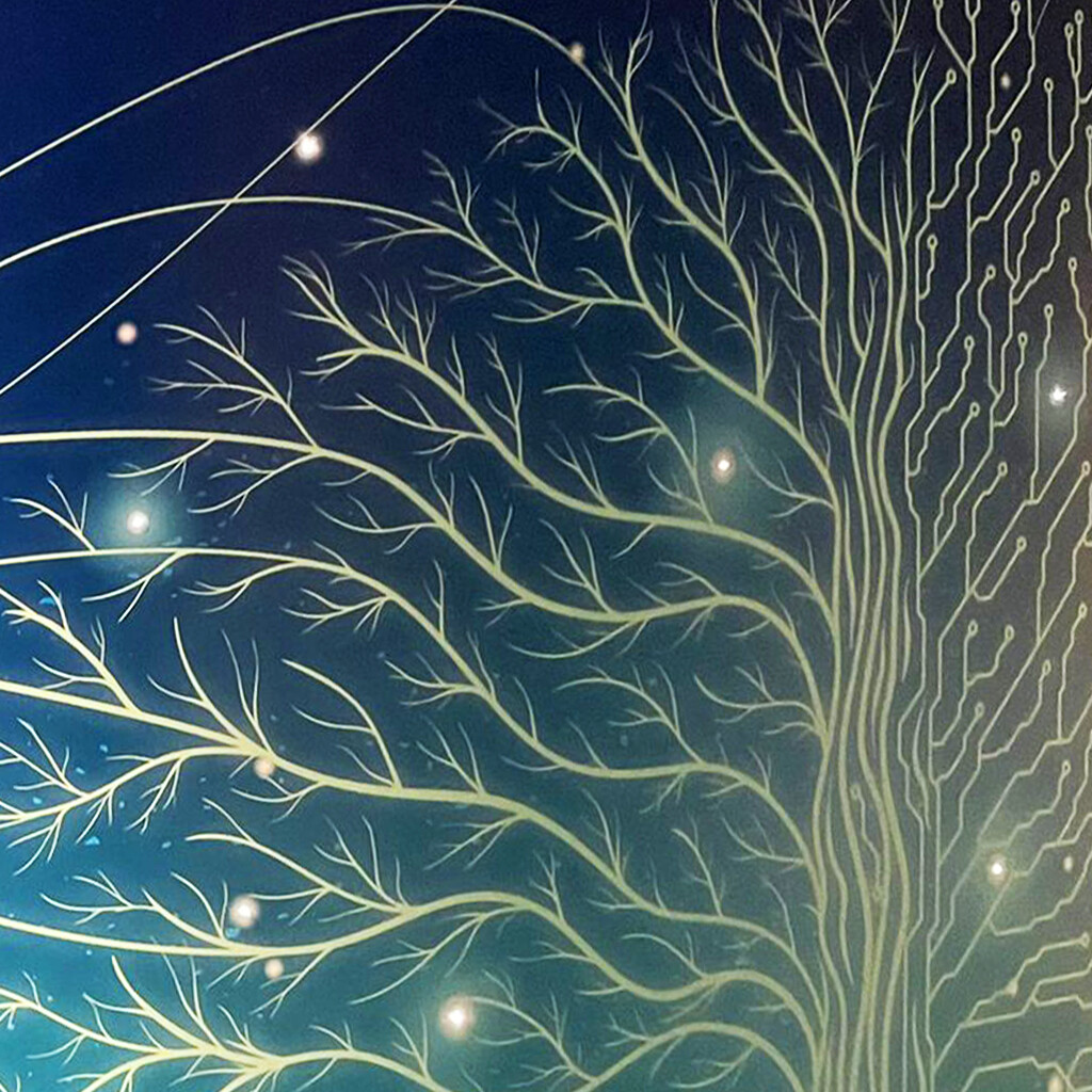 Abb.: Werner Design - Interior- und Wandinstallationen - Detailaufnahme einer folienbeklebten Wandverkleidung mit integrierten LED-Inlays (LED-Sternchen), Thumbnail Bild