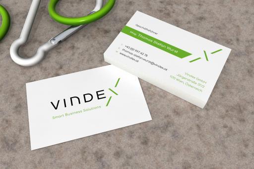 Corporate Design, Logo; Kanzleidesign: Visitenkarte; Vindex, Wien