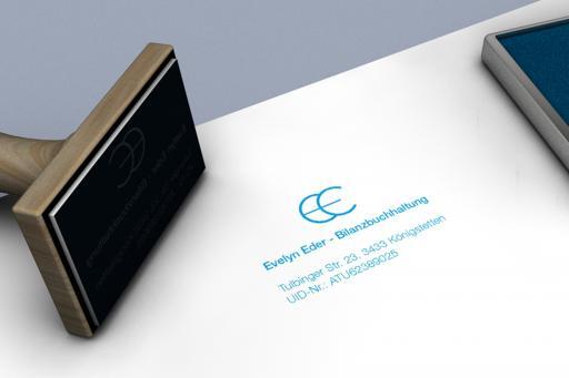 Corporate Design, Logo; Gestaltung: Firmenstampel, Stempel; EE, Wien/Nö