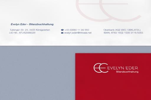 Corporate Design, Logo; Gestaltung: Briefpapier, Mappe, Stempel; EE, Wien/Nö